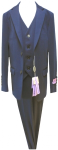 BOYS 3PC. SUITS STRECH FABRIC (MEDIUM BLUE)